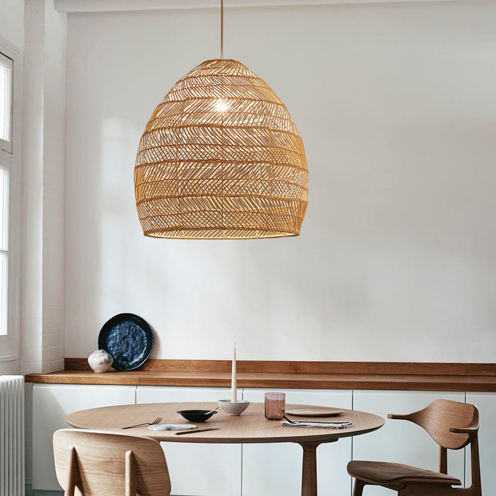 Boho  DIY Natural Rattan Pendant Lamp Shades