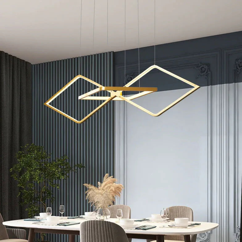 Diamond Frame Modern LED Pendant Light