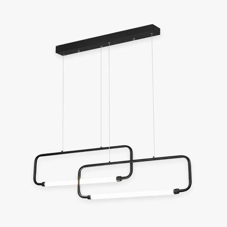 Rectangular Frame Black LED Kitchen Pendant Light