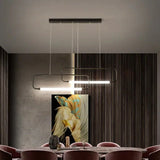 Rectangular Frame Black LED Kitchen Pendant Light