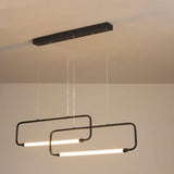 Rectangular Frame Black LED Kitchen Pendant Light