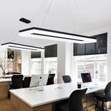 Rectangular Black LED Office Pendant Light