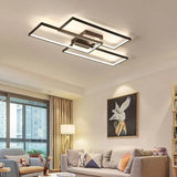 Rectangular Geometric Black LED Ceiling Light