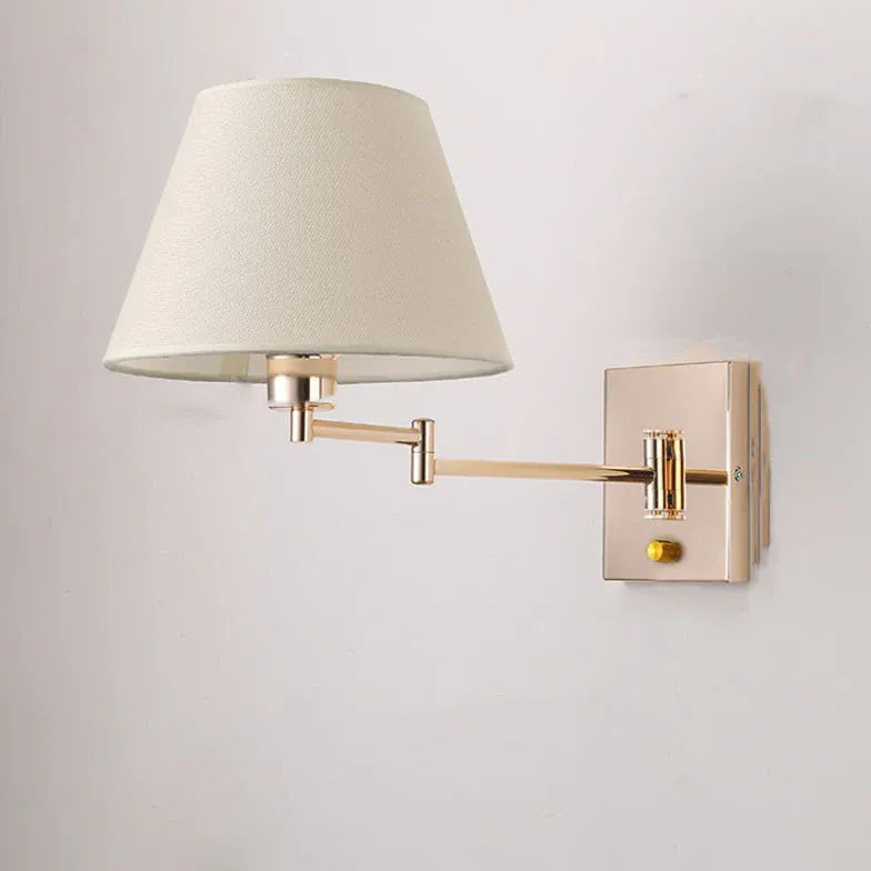 Beige Conical Single Arm Wall Lamp