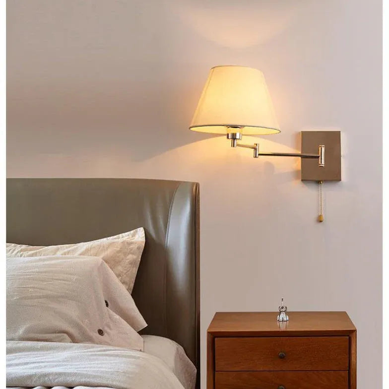 Beige Conical Single Arm Wall Lamp