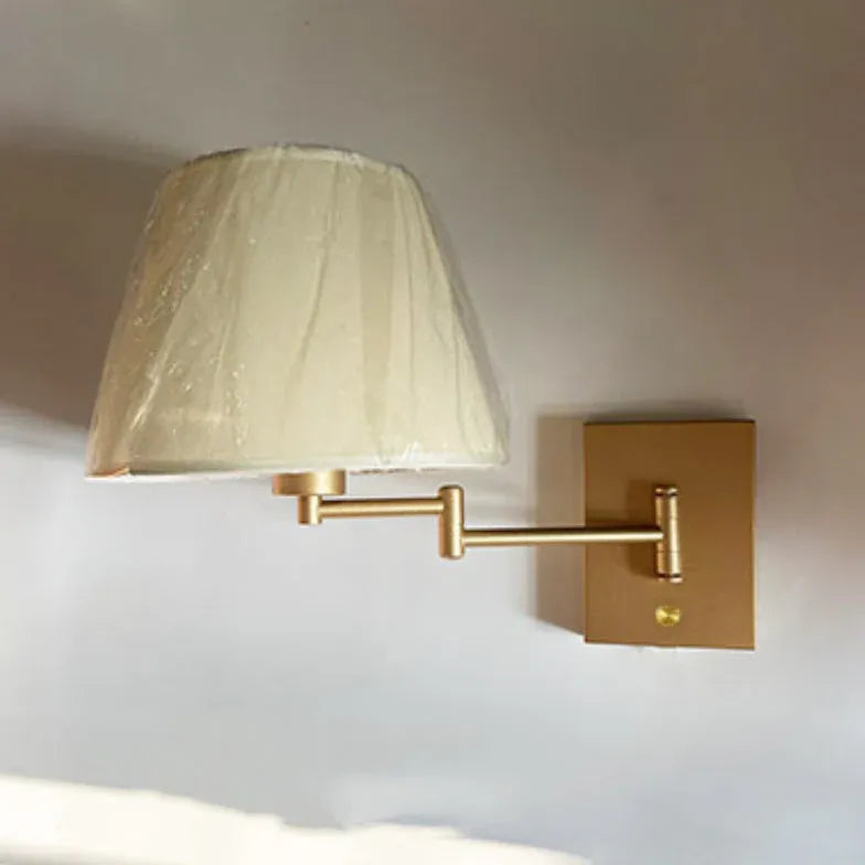 Beige Conical Single Arm Wall Lamp