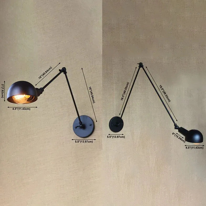 Adjustable Black Reading Wall Light