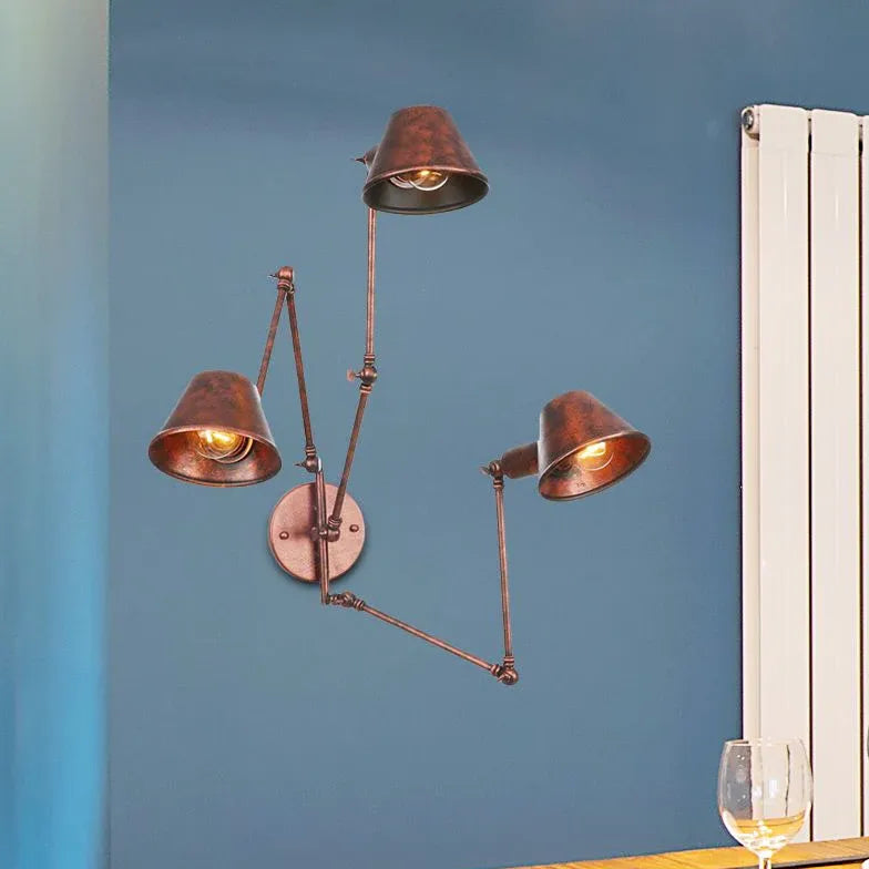 Multi Arm Adjustable Industrial Wall Lights