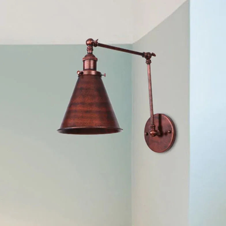 Cone Lampshade Swing Arm Vintage Wall Lights