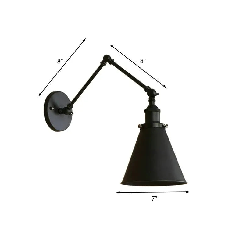 Cone Lampshade Swing Arm Vintage Wall Lights