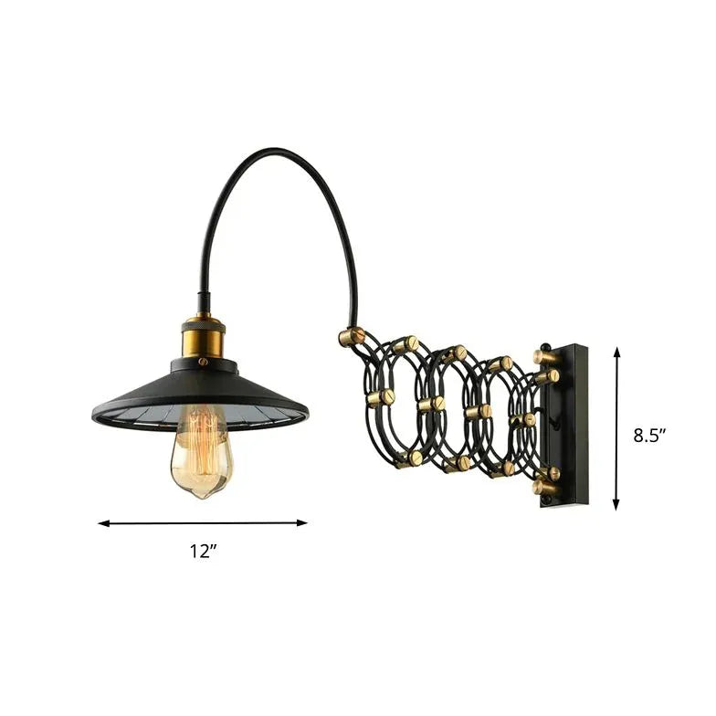 Extendable Wall Light Industrial Black