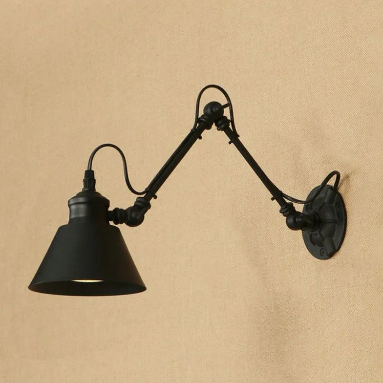 Swing Arm Wall Light Black Bedroom