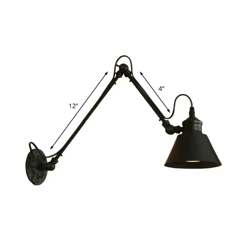 Swing Arm Wall Light Black Bedroom