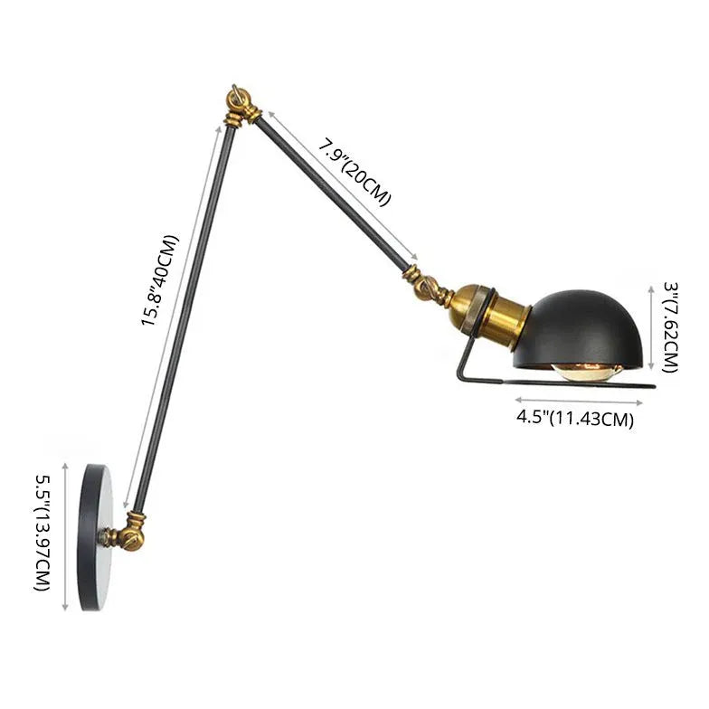 Matte black Adjustable industrial Reading Light