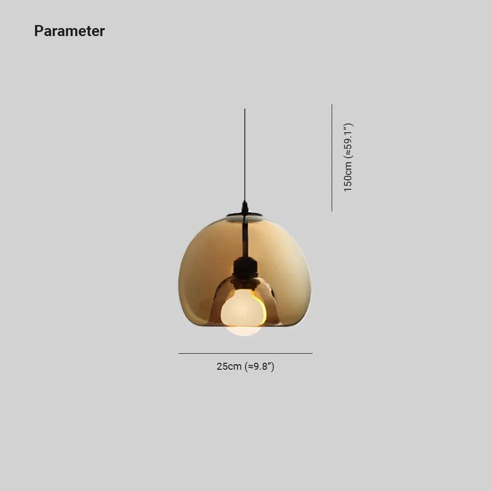 Brown Adjustable Glass Modern Pendant Light - Clowas