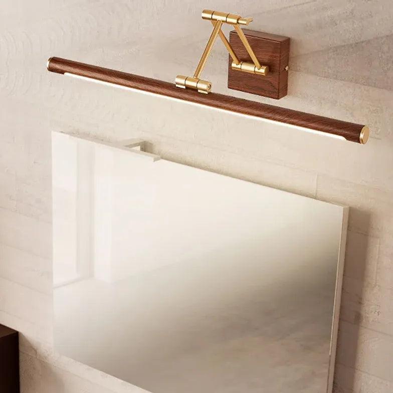 Brown Linear Adjustable Arm Mirror Lights