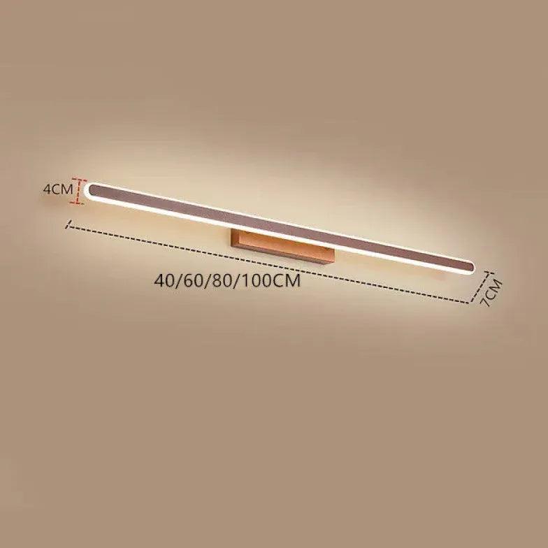 Brown Linear Aluminum Bathroom Wall Light