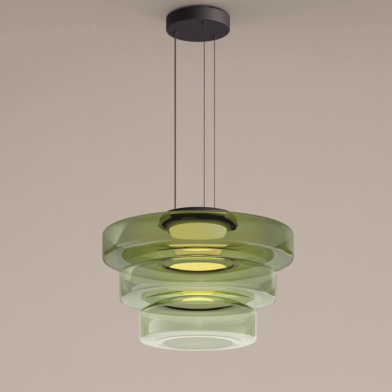 Brown Modern Triple Glass Kitchen Pendant Light