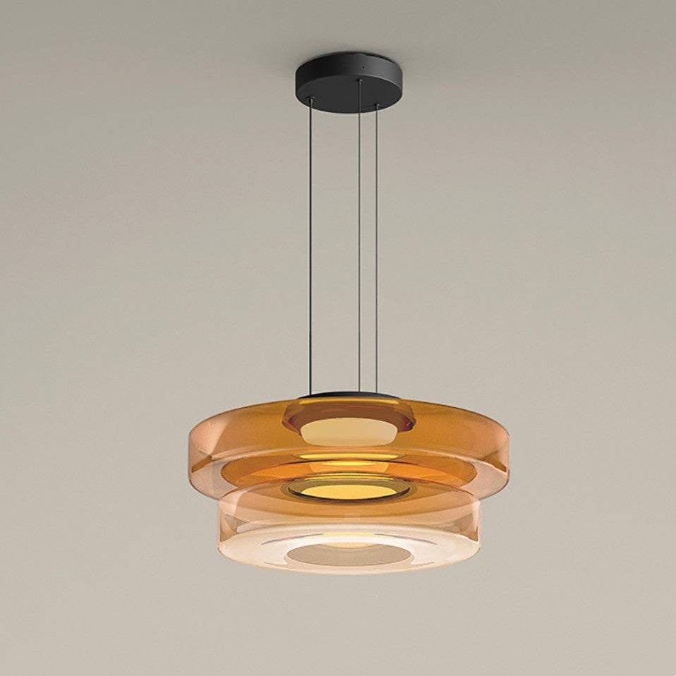 Brown Modern Triple Glass Kitchen Pendant Light