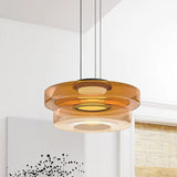 Brown Modern Triple Glass Kitchen Pendant Light