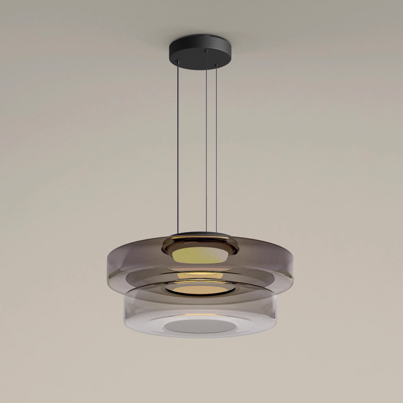 Brown Modern Triple Glass Kitchen Pendant Light