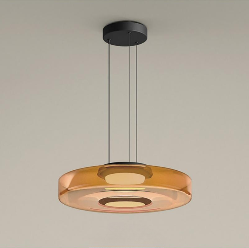 Brown Modern Triple Glass Kitchen Pendant Light