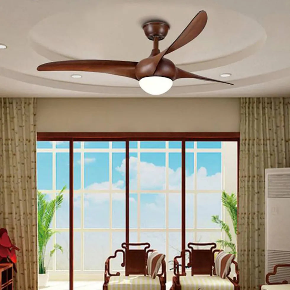 Brown Streamlined Ceiling Fan with Light