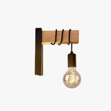 Bulb Wooden Base Industrial Wall Lights