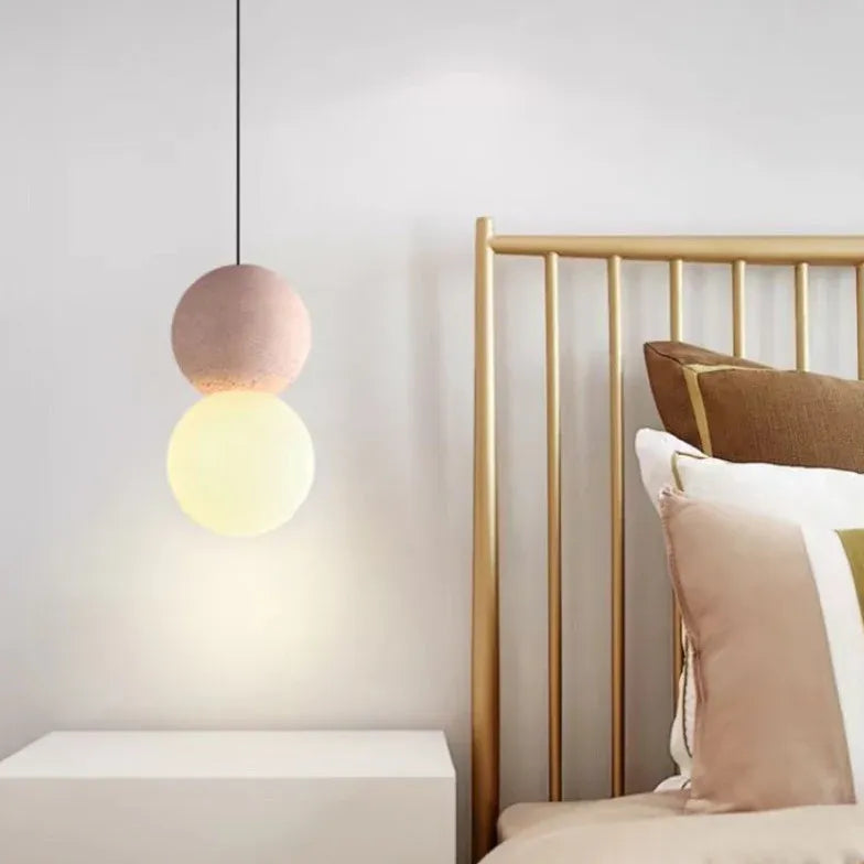 Dual-Sphere Bedroom LED Single-Head Pendant Light