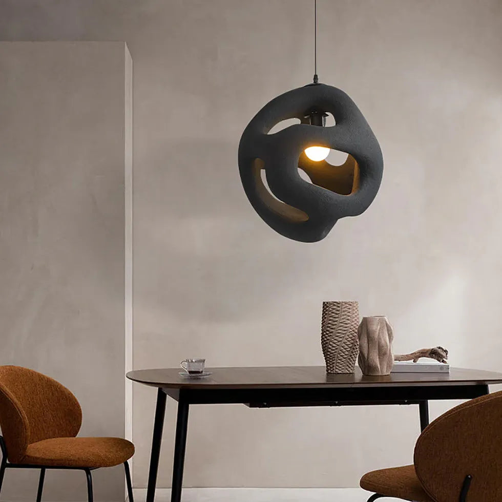 Spherical Hollow Lampshade Sand Modern Pendant Light