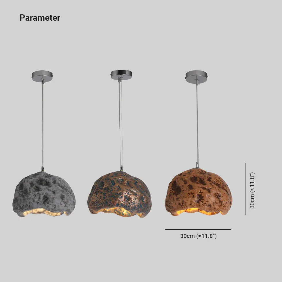 Faux Stone Resin Single Bedroom Pendant Light