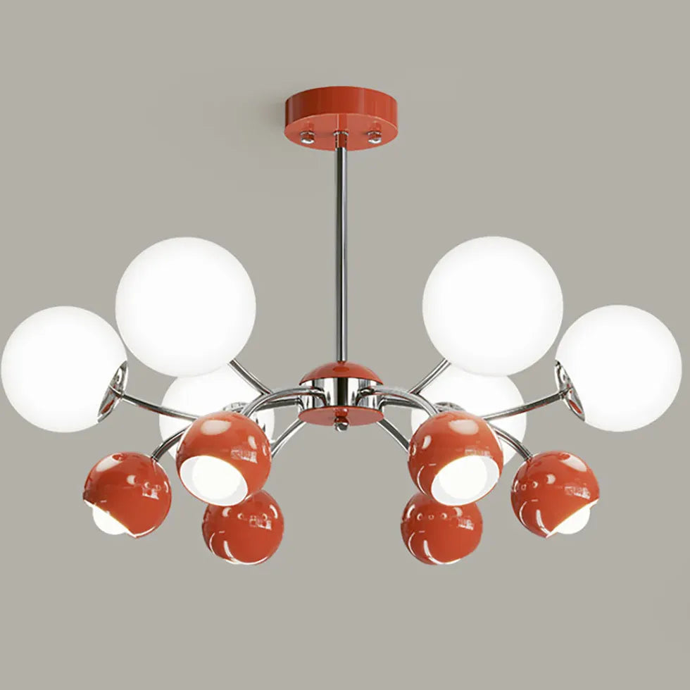 Two Tone Multi-Ball Radial Chandelier