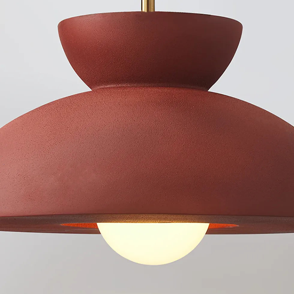 Red Frosted Modern Kitchen Pendant Light