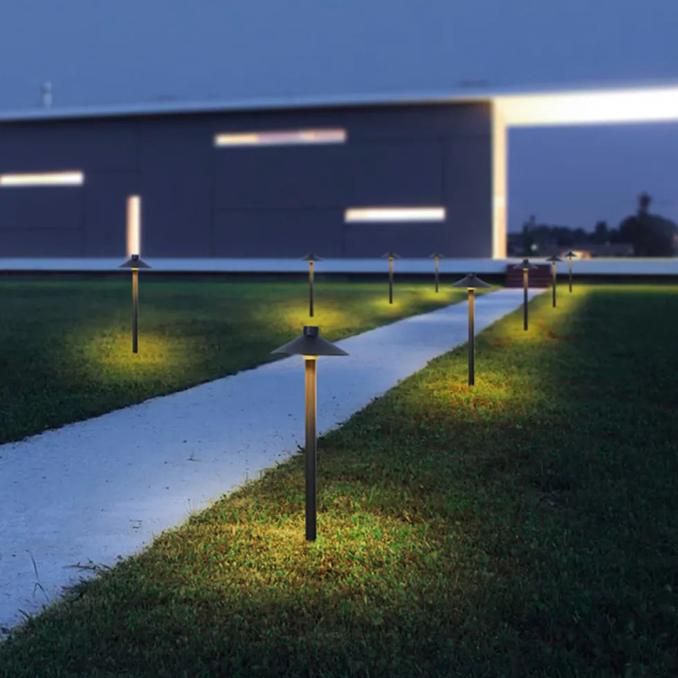 Disc Conical Black Garden Bollard Lights