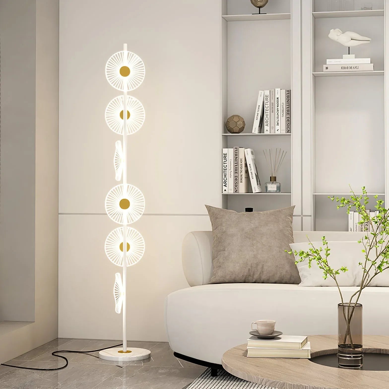 Multi-Head Acrylic Disc Decorative Floor Lamp