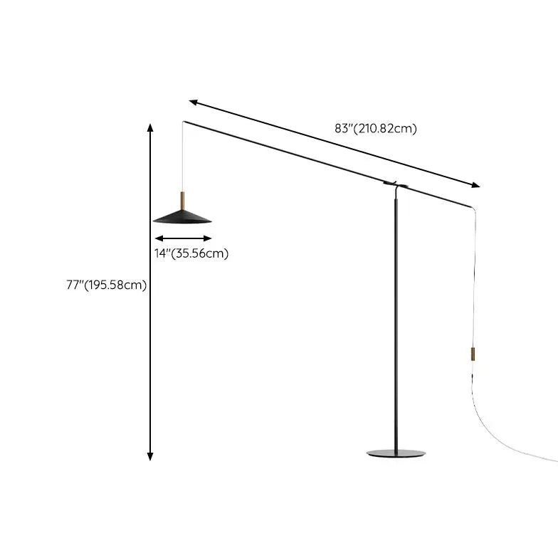 Cantilever Black Minimalist Plug-In Floor Lamp