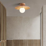 Natural Wood Modern Wooden Flush Ceiling Lights