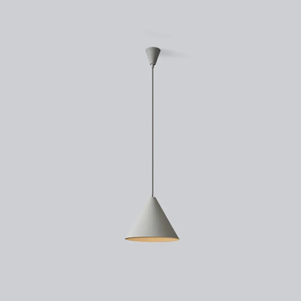 Gray Cone-Shaped Modern Single Pendant Light