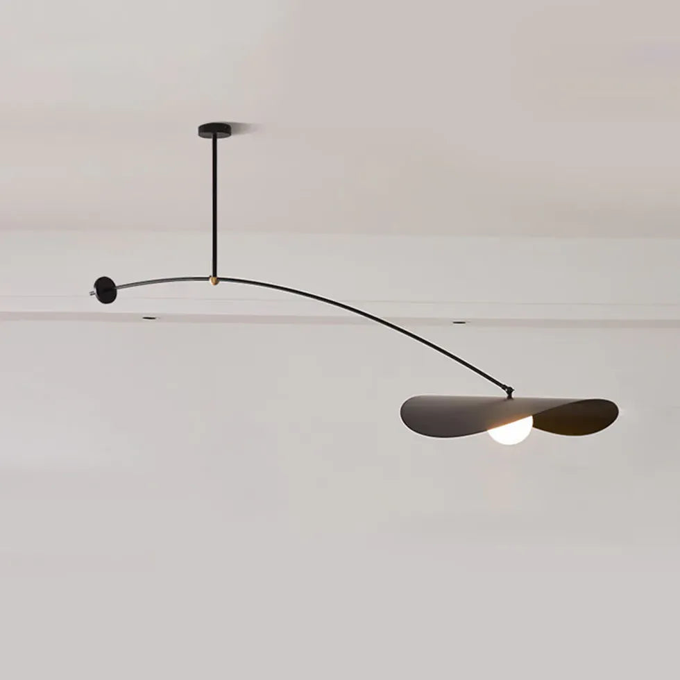 Long Arm Black Modern Living Room Pendant Light