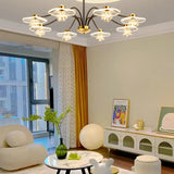 Clear Glass Multi-Head Living Room Chandelier