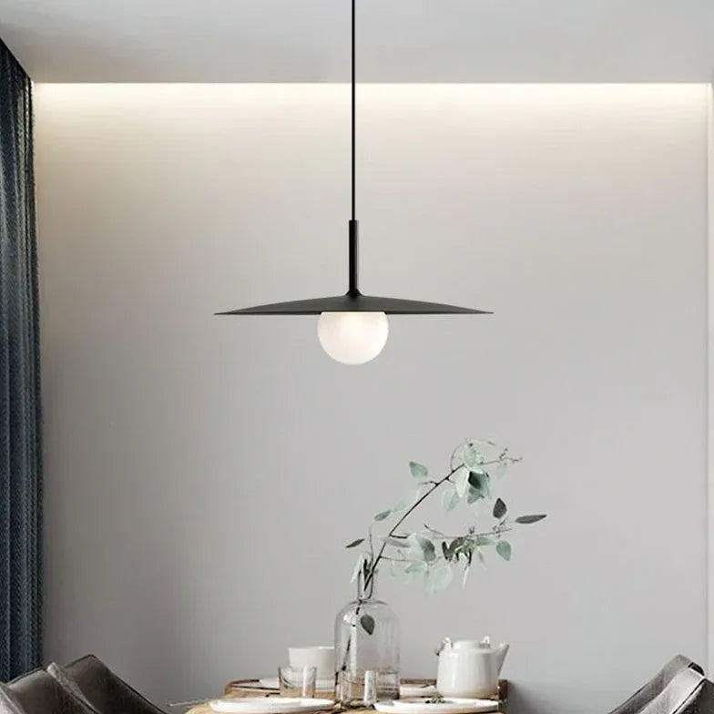 Disc-shaped Shade Black Minimalist Kitchen Pendant Light