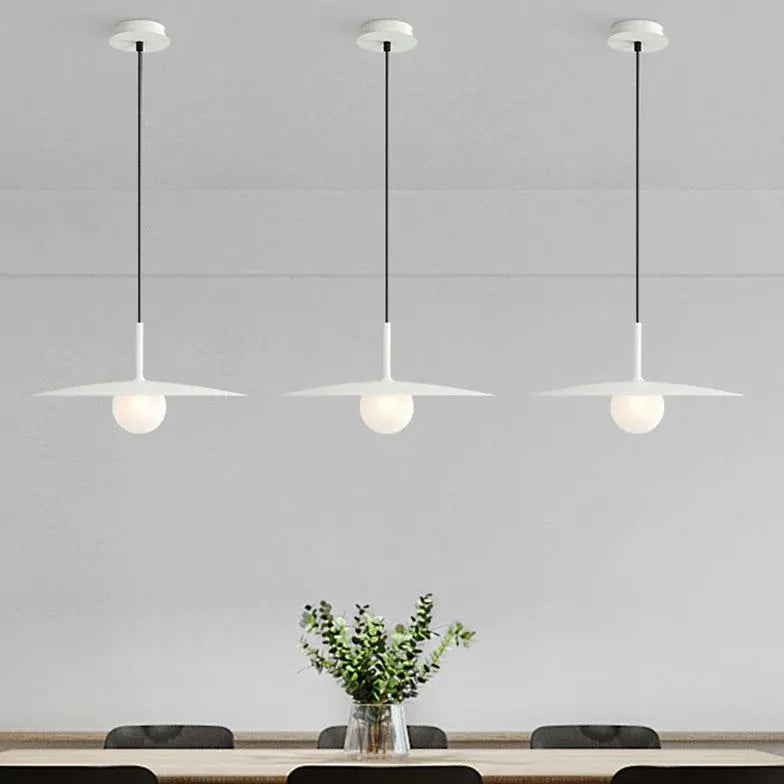 Disc-shaped Shade Black Minimalist Kitchen Pendant Light