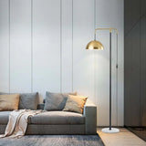 Metal Dome Arm Plug-In Floor Lamp