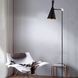 Black Cone Shade Adjustable Floor Lamp