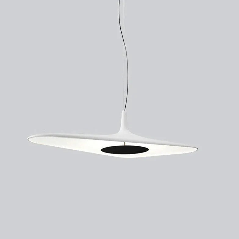 Long Frisbee Black Modern Pendant Light