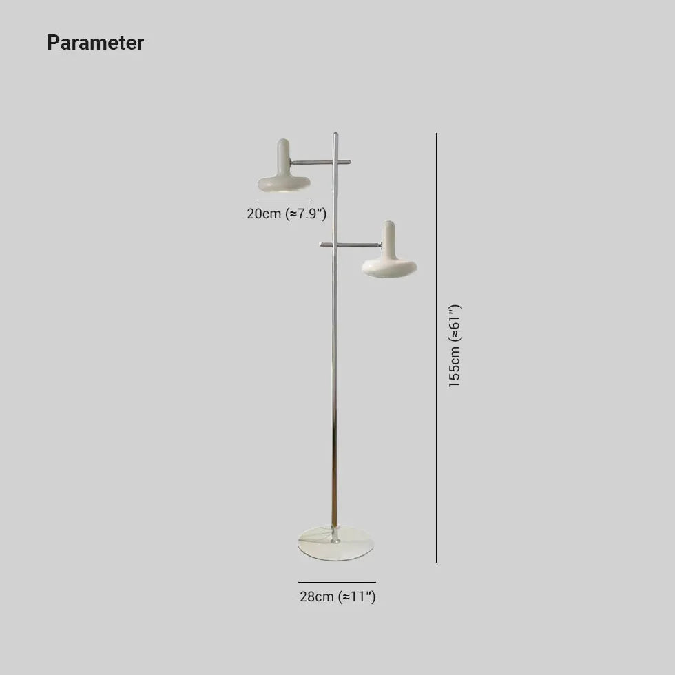 White Dual-Head Minimalist Floor Lamp