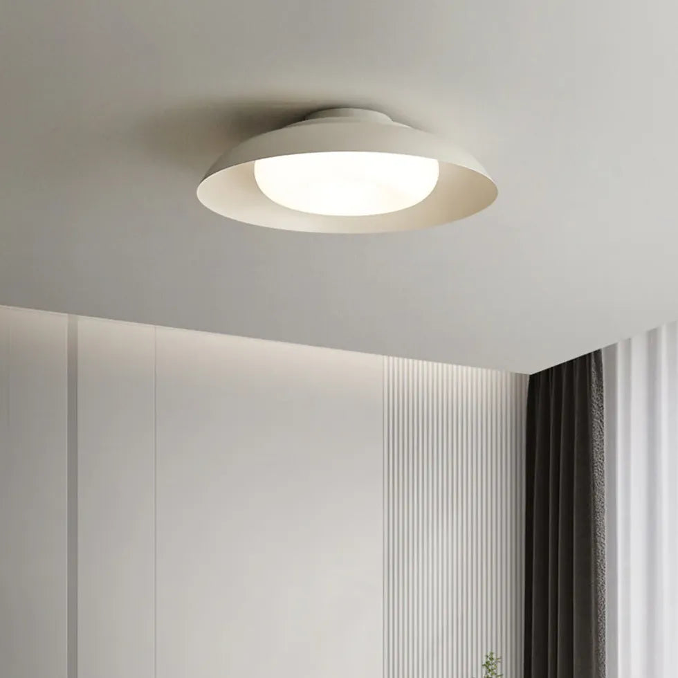 White Disc-shaped Bedroom Recessed Ceiling Light