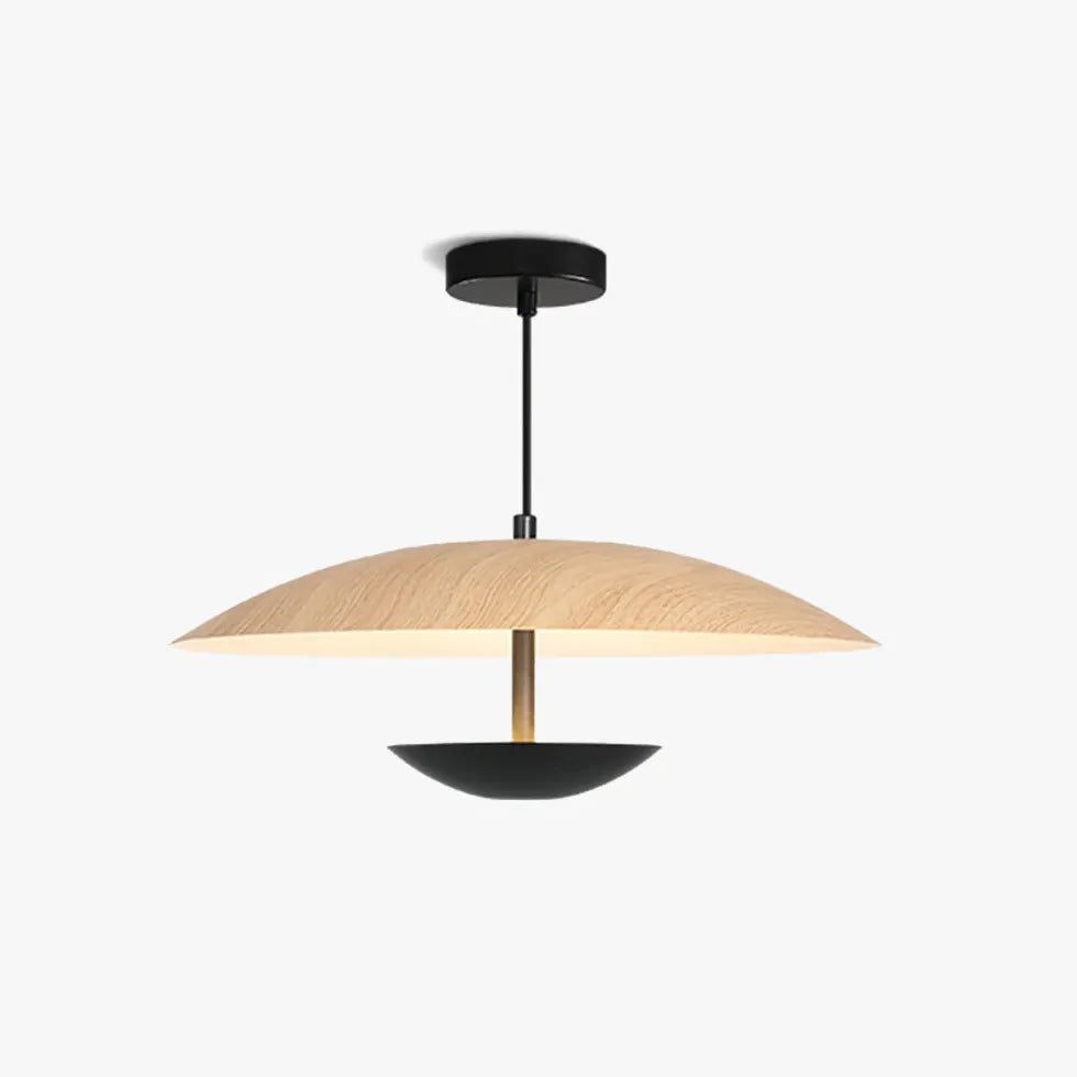 Wooden Disc-shaped LED Dining Pendant Light