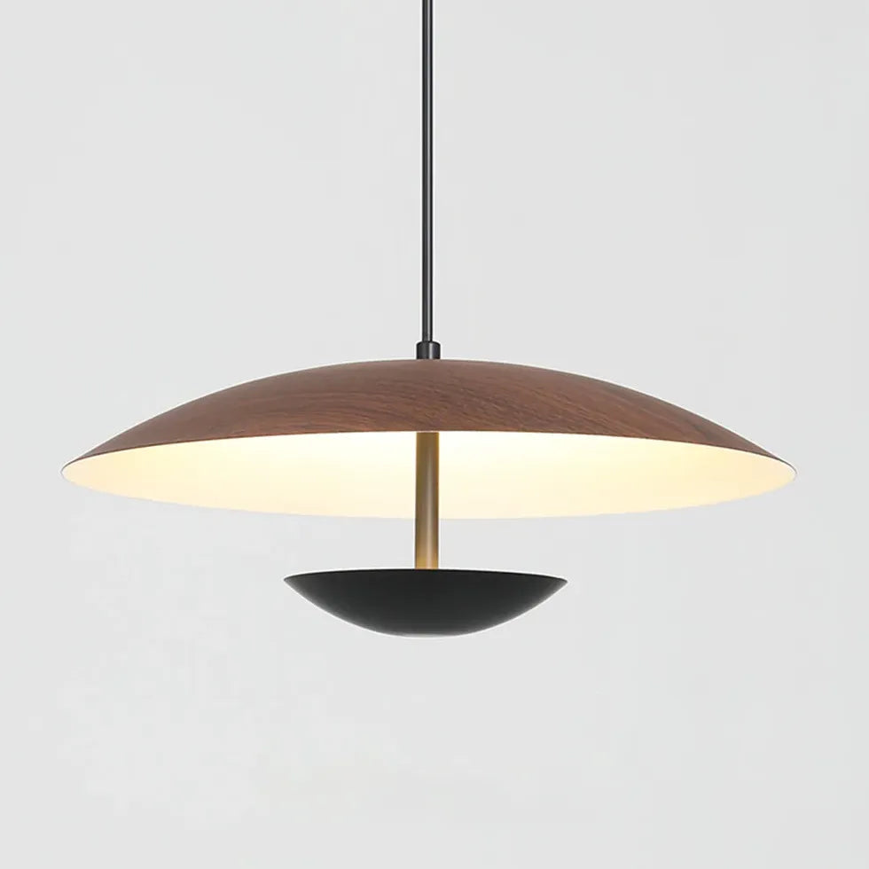 Wooden Disc-shaped LED Dining Pendant Light