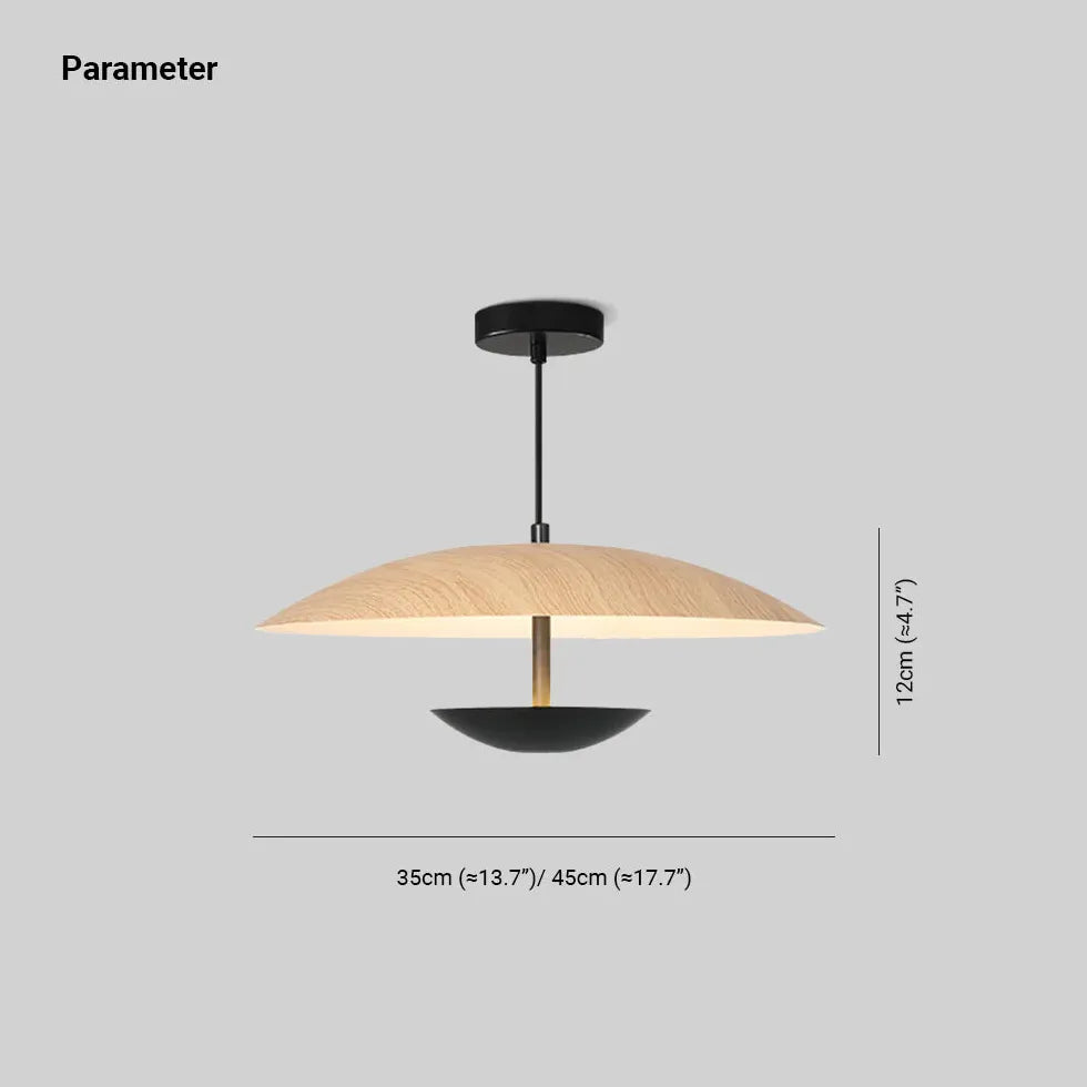 Wooden Disc-shaped LED Dining Pendant Light